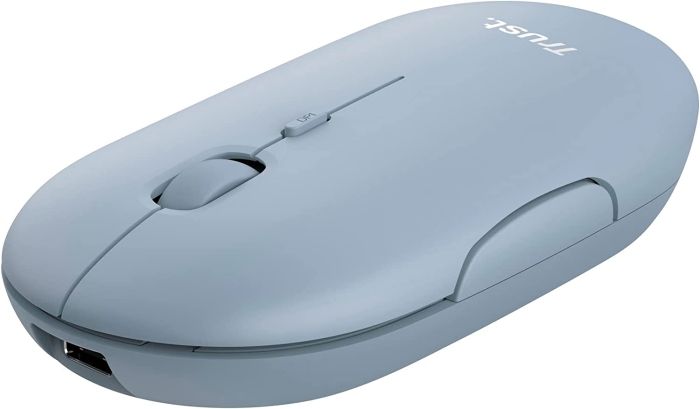 Мышь Trust Puck Rechargeable,  Ultra-Thin,  BT/WL,  Silent, Синій