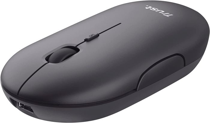 Мышь Trust Puck Rechargeable,  Ultra-Thin,  BT/WL,  Silent,  Чорний