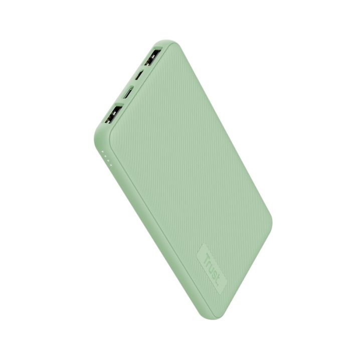 Портативное зарядное устройство power bank Trust Primo ECO, 10000мА·год, 2хUSB-A/USB-C, 15W, Зелений