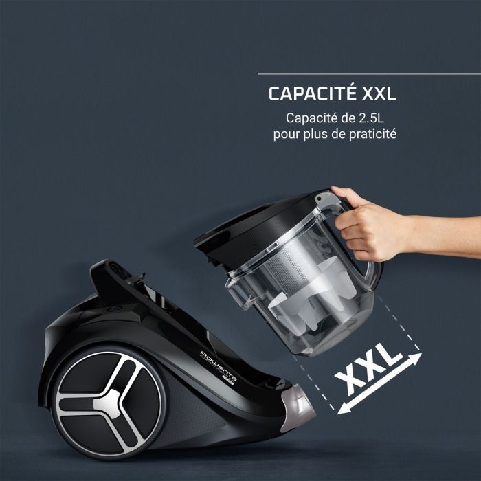 Пылесос Rowenta контейнерный Compact Power XXL, 900Вт, конт пыль -2.5л, HEF system, черный