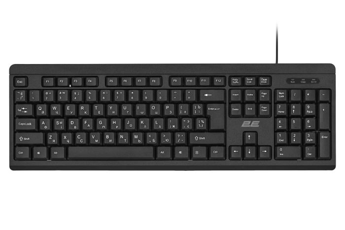 Комплект клавіатура та миша 2E MK401 USB-A, EN/UK/RU, чорний