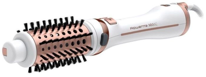 Фен-щетка Rowenta Brush Activ' Ultimate Care, 700Вт, режимов-3, иониз-я, хол. обдув, вращ. насадок, керамика, бело-золотой