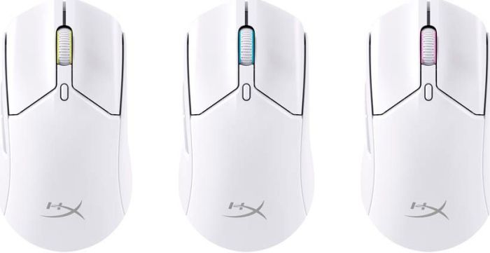 Мишь HyperX Pulsefire Haste 2, RGB, USB-A/WL/BT, белый
