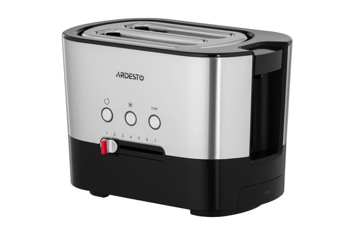 Тостер Ardesto Steel Collection 1000Вт, метал/пластик, сріблясто-чорний