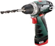Шурупокрут-дриль акумуляторний Metabo PowerMaxx BS BASIC 12В 2х2А·год 17·34Нм 0-360·0-1400об/хв 0.8кг