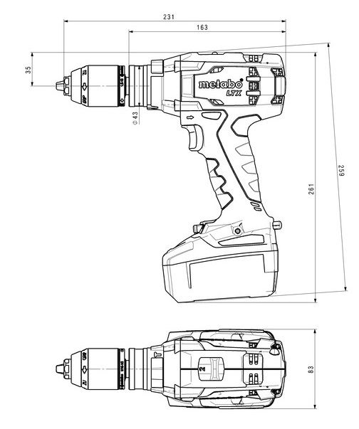 Шурупокрут-дриль ударний акумуляторний Metabo SB 18 LTX Impuls Li-Power 18В акб 2х4А·год 55·110Нм 0-500·0-1700об/хв 1.8кг