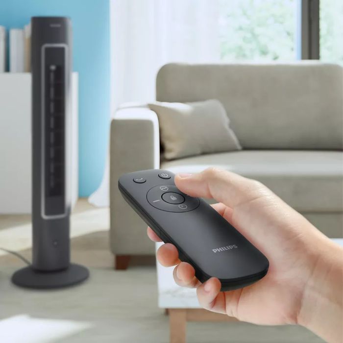 Вентилятор Philips колонный, 110см, 40Вт, пульт ДУ, дисплей, графит