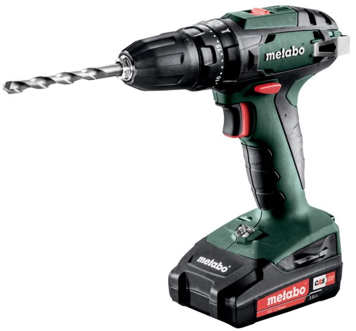 Шуруповерт-дрель аккумуляторный Metabo SB 18, 18В 2х2Ач, 24/48Нм, 0-450/0-1600об/мин, 1.3кг