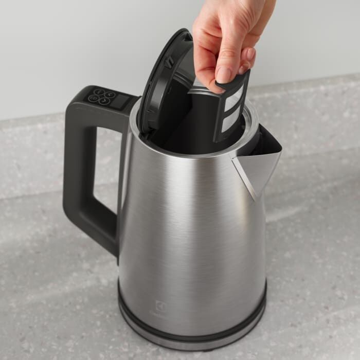 Електрочайник Electrolux 1.7л, Strix, дисплей, метал, підтримка температури, нерж. сталь