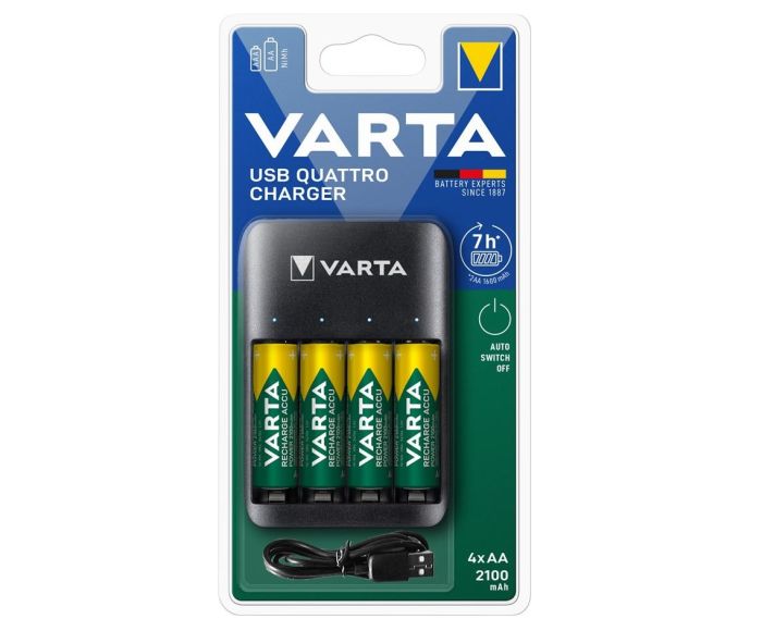 Зарядний пристрій  Varta Value USB Quattro Charger 4хNI MH AA2100 мА•год