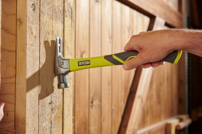 Молоток столярный Ryobi RH16FSS 450г магнитный держатель рукоятка стекловолокно