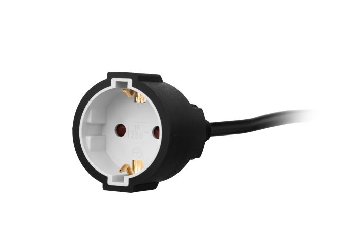 Удлинитель сетевой 2E 1хТип F, 3х1.5мм кв, 16A, 10м, чёрный