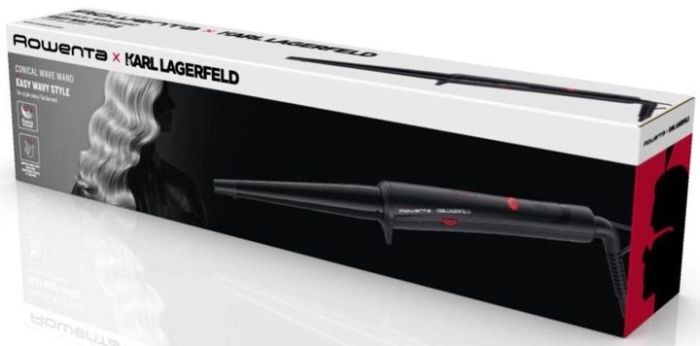 Плойка Rowenta x Karl Lagerfeld Conical Curler конусная, 40Вт, 120-200С, турмалин, черный