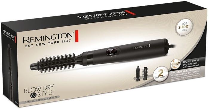 Фен-щітка Remington Dry & Style Caring, 400Вт, 2 режими, іоніз-я, кераміка, чорний