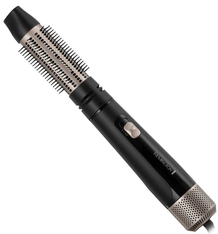 Фен-щетка Remington Blow Dry & Style Caring, 1000Вт, режимов-2, иониз-я, хол. обдув, чехол, керамика, черно-золотой