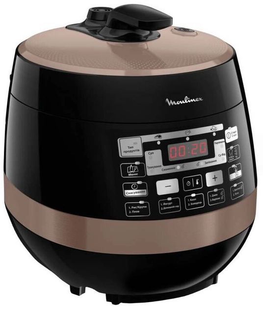 Мультиварка-скороварка Moulinex Quickchef, 1000Вт, чаша-5л, сенсорное управл., пластик, черный