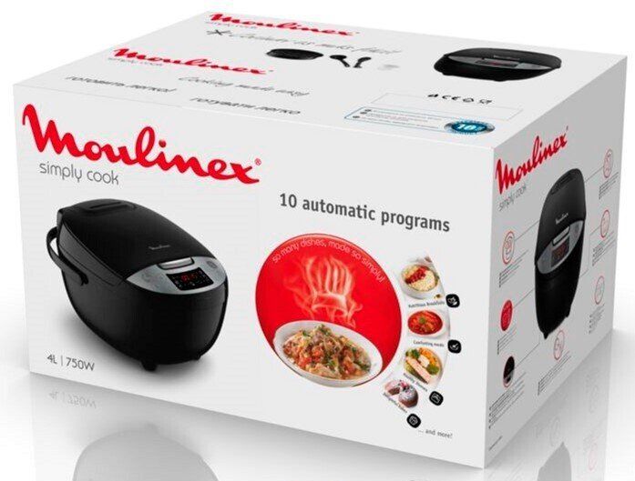 Мультиварка Moulinex SimplyCook, 750Вт, чаша-4л, сенсорное управл., пластик, черный