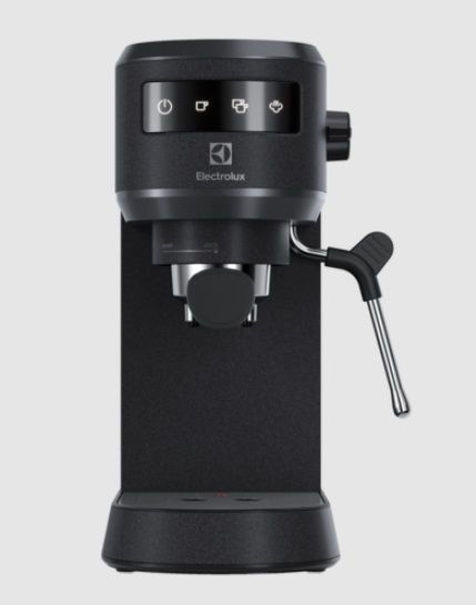 Кофеварка Electrolux рожоковая , 1л, молотый, ручной капуч, LED-дисплей, подогрев чашек, черный