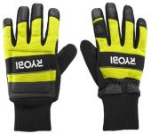 Рукавички робочі Ryobi RAC258M, козяча шкіра, захист від порізів, р.M, чорно-жовтий