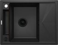 Мийка кухонна Deante Magnetic, граніт, прямокут., з крилом, 640х500х219мм, чаша - 1, врізна, металічний графіт