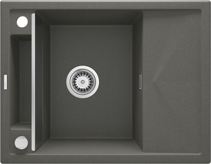 Мойка кухонная Deante Magnetic, гранит, прямоуг., с крылом, 640х500х219мм, чаша - 1, врезная, антрацит