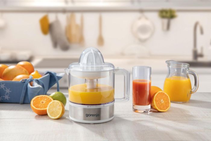 Соковитискач Gorenje цитрус-прес 30Вт, чаша-0.8л, пластик/метал, білий
