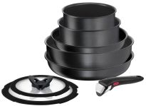 Набір посуду Tefal Ingenio Daily Chef, змінна ручка, 8предметів, алюміній, бакеліт, силікон, скло, чорний