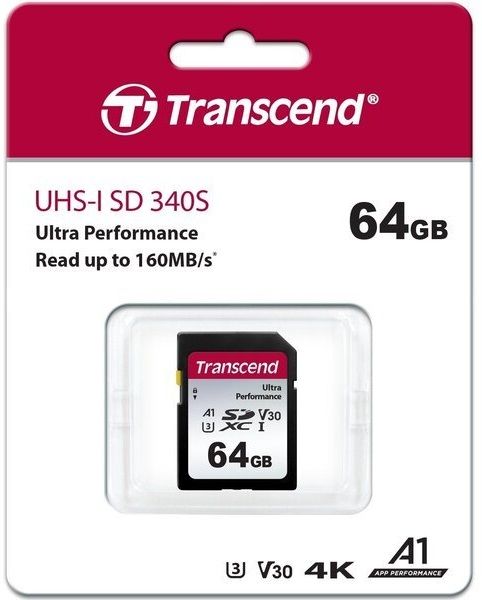 Карта памяти Transcend SD  64GB C10 UHS-I U3 R160/W50MB/s 4K