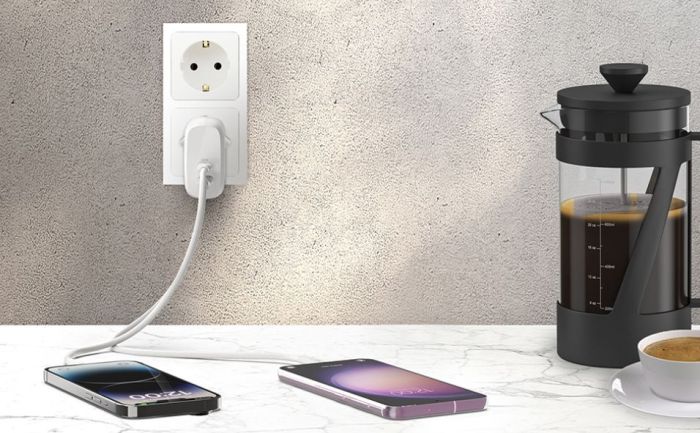 Зарядное устройство сетевое Belkin 60Вт 2хUSB-С PD PPS, белый