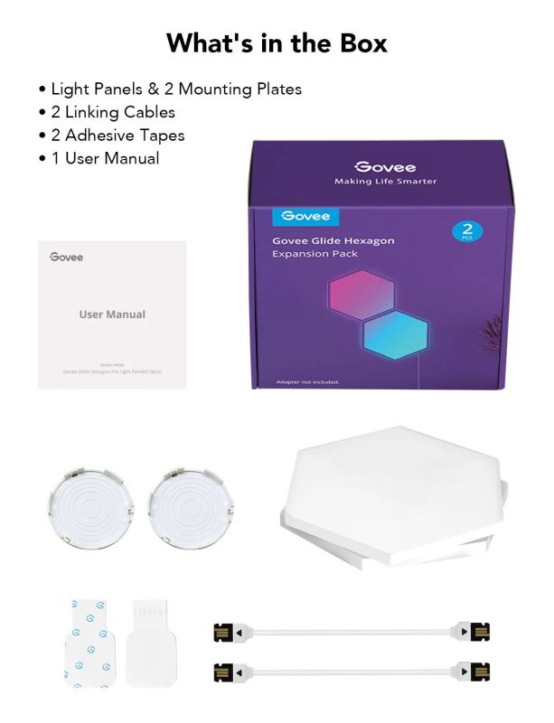 Набор настенных светильников Govee H6061 Glide Hexa Light Panels 10шт RGB Белый