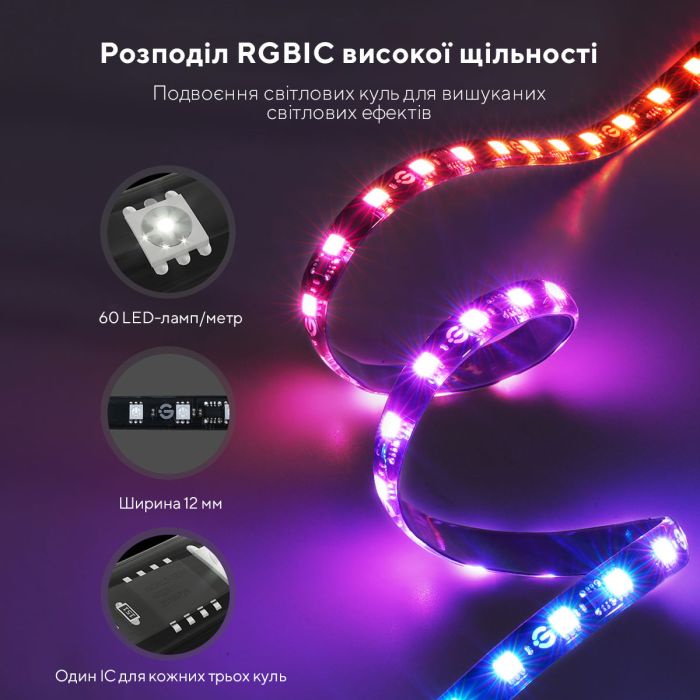 Набор адаптивной подсветки Govee H605C Envisual TV Backlight T2 with Dual Cameras 55-65' RGB Черный