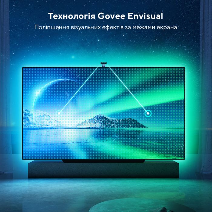 Набір адаптивного підсвічування Govee H605C Envisual TV Backlight T2 with Dual Cameras 75-85', RGBIC, WI-FI/Bluetooth, чорний