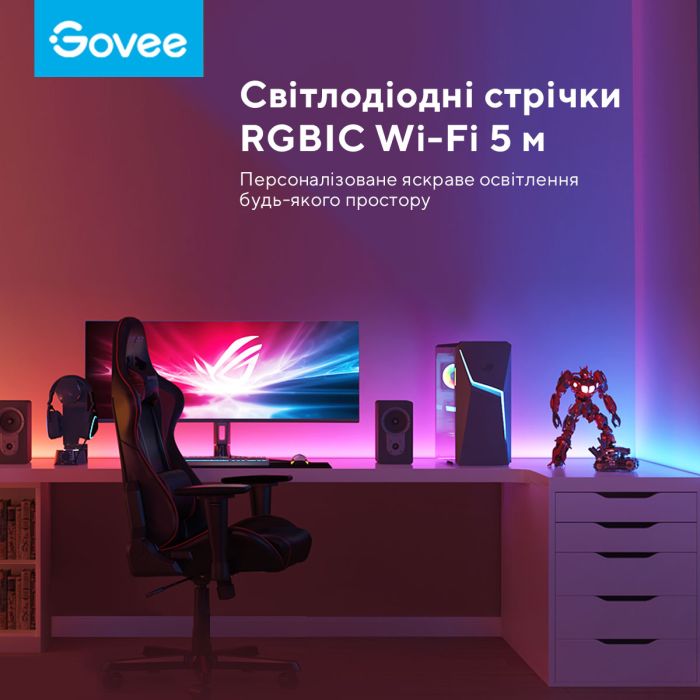Лента светодиодная умная Govee H618С RGBIC Basic Wi-Fi + Bluetooth LED Strip Light 10м Белый