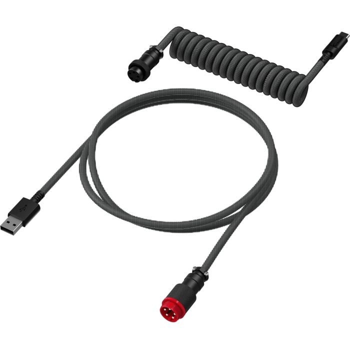 Кабель зарядки/синхронизации HyperX USB-A > USB-C, спиральный, 1.37м, сіро-чорний