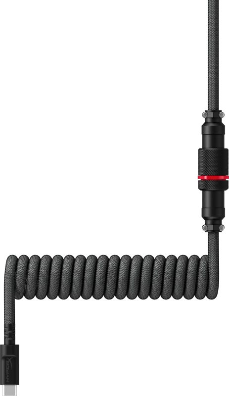 Кабель зарядки/синхронизации HyperX USB-A > USB-C, спиральный, 1.37м, сіро-чорний