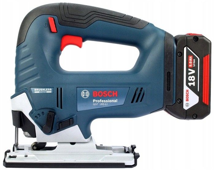 Лобзик аккумуляторный Bosch GST 185-LI, 18В, Акб 2х4Ач, 3500 об/мин, ход 26мм, кейс, 2кг