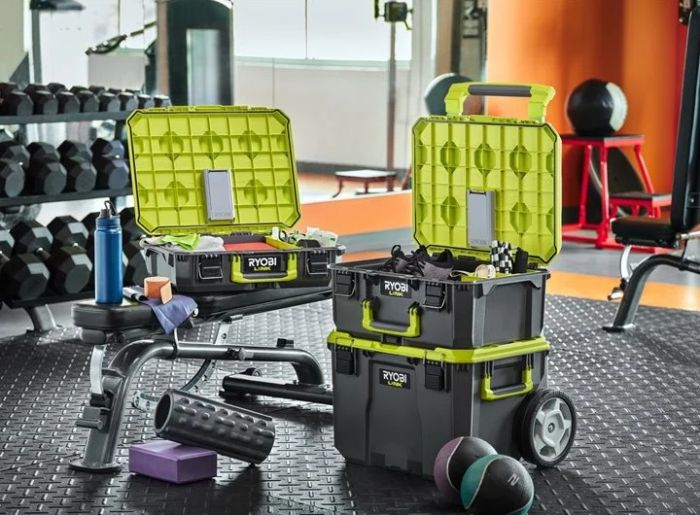 Ящик модульний для інструменту Ryobi Link RSL201, на коліщатках, телескопічне руків'я, 39х57х49.5см, пластик