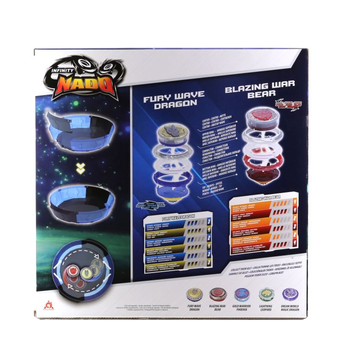 Игровой набор Infinity Nado VI Battle Set Яростный Дракон против Пылающий Боевой Медведь (Fury Wave Dragon vs Blazing War Bear)