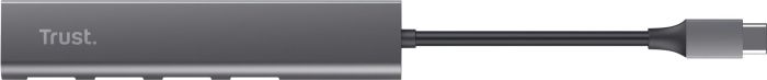Хаб Trust Halyx USB-С > 4xUSB-А 3.2, Алюміній, 0.1м, Сірий