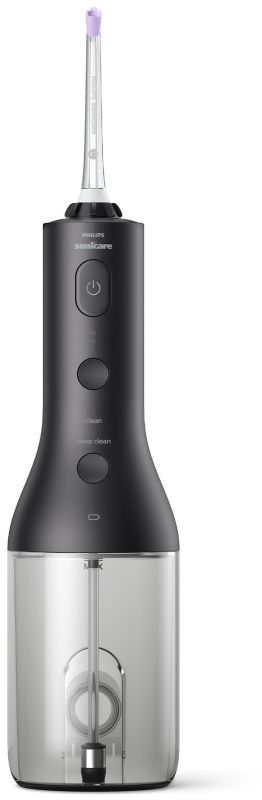 Ирригатор Philips Sonicare Cordless Power Flosser 3000 портативний, чаша 250 мл, чехол, 2 насадки , черный