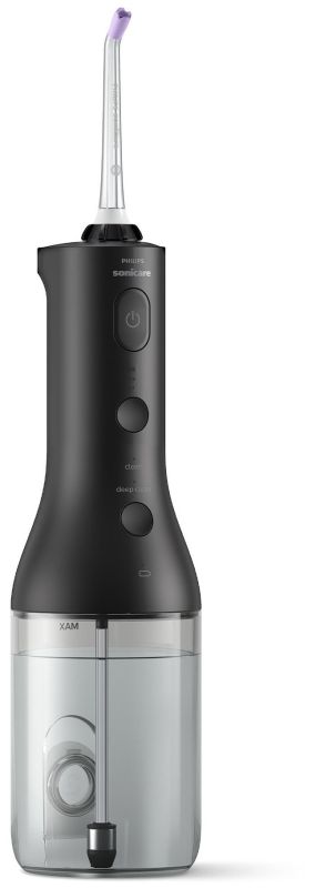 Ирригатор Philips Sonicare Cordless Power Flosser 3000 портативний, чаша 250 мл, чехол, 2 насадки , черный