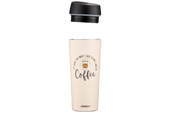 Термочашка Ardesto Coffee Time, 450мл, нержавеющая сталь, бежевый
