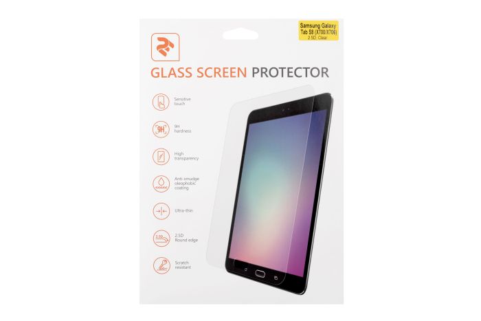 Захисне скло 2E для Samsung Galaxy Tab S8 (X700/X706) 11" (2022), 2.5D, прозорий