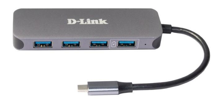 USB-Концентратор   3xUSB3.0, 1xUSB3.0 (Швидка зарядка), 1xUSB-C/PD, USB-C D-Link DUB-2340