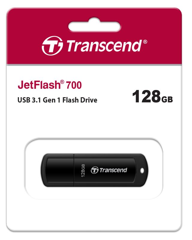 Накопичувач Transcend 128GB USB 3.1 Type-A JetFlash 700 Чорний