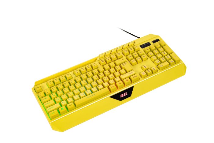 Клавиатура мембранная 2E GAMING KG315 110key, USB-A, EN/UA, RGB, жёлтый