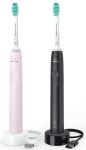 Щітка зубна електр. Philips, Sonicare 3100 series, набір , 31т. колив/хв, насадок-1, 2 шт в наборі, рожевий, чорний