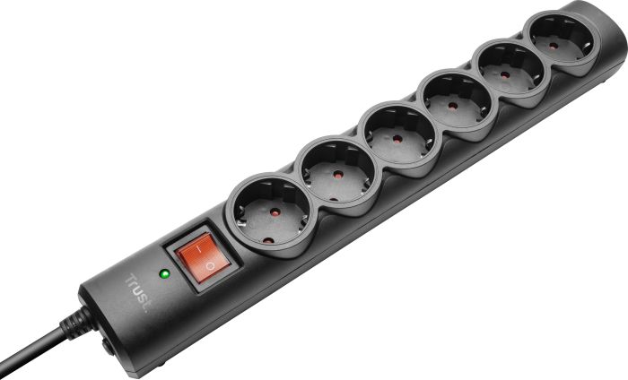 Сетевой фильтр Trust Surge Guard 6XSchuko,3G*1.5мм2, 1.8м, Черный