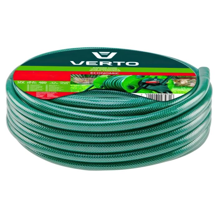 Шланг садовый Verto Economic, 1/2", 30м, 3 слоя, до 20бар, -5…+30°C