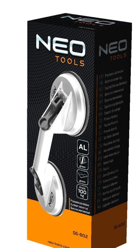 Присоска вакуумная Neo Tools, двойная, алюминиевый корпус, диаметр 120мм, до 100кг